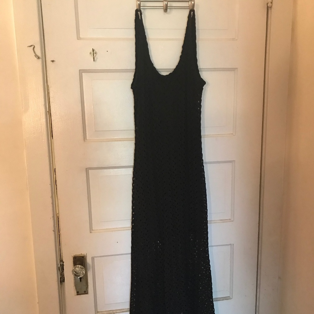 Xhilaration Black Crochet High Low Dress